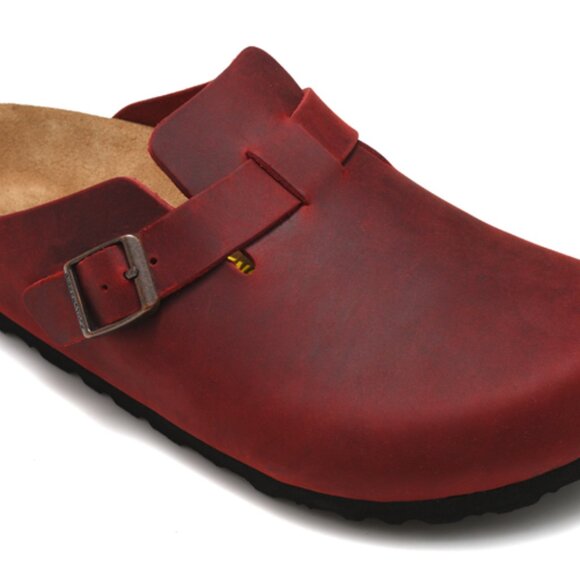 Birkenstock Boston Suede Leather Soft Footbed Clog - Picture 1 of 5